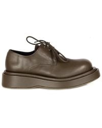 Paloma Barceló - Leder Flache Schuhe mit Runder Spitze und Schnürverschluss - Lyst