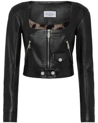 Philipp Plein - Vintage Leren Cropped Jas - Lyst