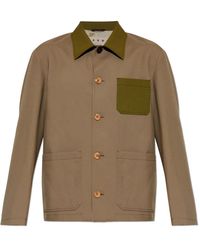 Marni - Jassen ,Groen ,Wol Tropical Wool Workwear Jacket - Lyst