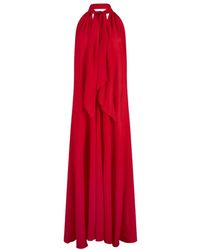 Gianluca Capannolo - Rotes Seidenärmelloses Langes Kleid - Lyst