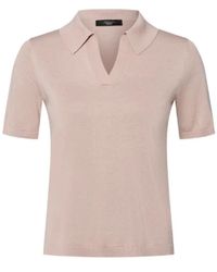 Weekend by Maxmara - Tops ,Roze ,Katoen Glattsøm T-Shirt - Lyst