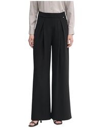 GAUDI - Broeken ,Zwart ,Polyester Wide Broeken - Lyst