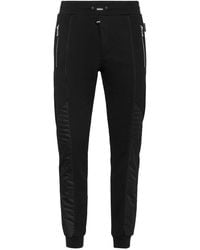Philipp Plein - Broeken ,Zwart ,Nylon Joggingbroek Met Nylon Inzetstukken - Lyst