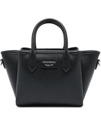 Emporio Armani - Schwarze Tote Tasche Mit Abnehmbarem Riemen - Lyst