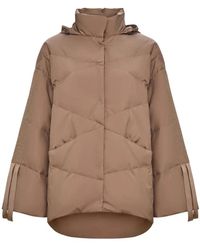 CESARE GASPARI - Jassen ,Leer Oversized Gewatteerde Puffer Jas - Lyst