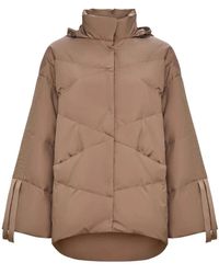 CESARE GASPARI - Jassen ,Leer Oversized Gewatteerde Puffer Jas - Lyst