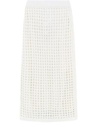 Max Mara - Rokken ,Wit ,Katoen Open Knit Rok - Lyst