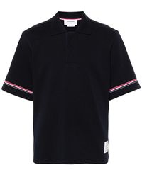 Thom Browne - Blauw Poloshirt Met Rwb-Streep - Lyst