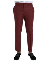Dolce & Gabbana - Broeken ,Bruin ,Wol Slim Fit Wool Dress Pants - Lyst