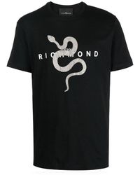 John Richmond - Reguläres Logo Kontrast T-Shirt - Lyst