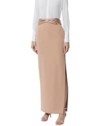 Elisabetta Franchi - Eleganter Langer Crêpe-Rock Mit Seitenschlitz - Lyst