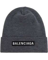 Balenciaga - Wollmütze Mit Logo-Patch - Lyst