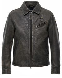 Blauer - Leather Biker Jacket - Lyst