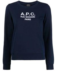 A.P.C. - Sudadera con logotipo bordado en felpa de algodón orgánico - Lyst