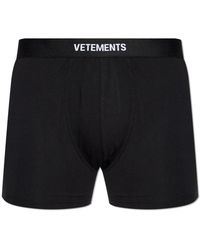 Vetements - Ondergoed ,Zwart ,Katoen Logo Boxer Briefs - Lyst