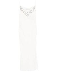 IRO - Kleedjes ,Wit ,Embellished Spaghetti-Strap Midi Dress - Lyst