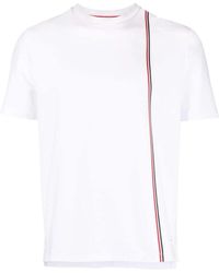 Thom Browne - Weiße t-shirts und polos mit tricolor-detail - Lyst