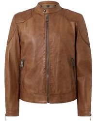 Belstaff - Jassen ,Bruin ,Katoen Legacy Outlaw Leren Jas - Lyst