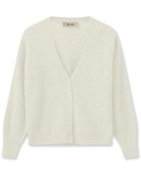 Mos Mosh - Truien & Vesten ,Wol V-Hals Gebreide Vest Ecru - Lyst