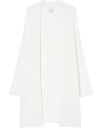 Marina Rinaldi - Truien & Vesten ,Wit ,Witte Geribbelde Vest Met Lange Mouwen - Lyst