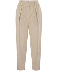 Brunello Cucinelli - Tapered Trousers - Lyst