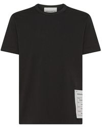 Amaranto - Schwarzes baumwoll-t-shirt mit logolabel - Lyst