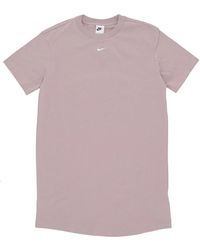 Nike - Fitness ,Grijs ,Taupe/Wit Jurk Tee - Lyst