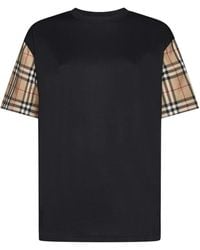 Burberry - Net Sustain T-Shirt Aus Baumwoll-Jersey Und Karierter Popeline - Lyst
