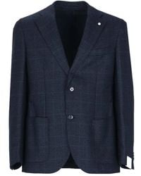 L.B.M. 1911 - Blauw Geruit Slim Fit Blazer - Lyst