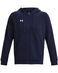 Under Armour - Hoodies & Sweatvesten ,Blauw ,Katoen Midnight Fleece Zip Hoodie - Lyst