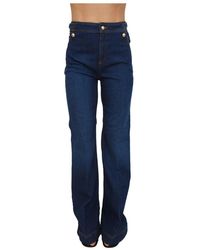 Nenette - Pantalone Blu Denim - Lyst