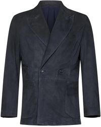 Franzese Collection - Jassen ,Blauw Double-Breasted Blazer - Lyst