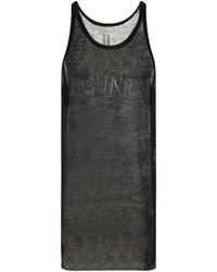 Rick Owens - Schwarzes tanktop aus wolle mit rundhalsausschnitt - Lyst