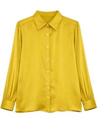 iBlues - Overhemden ,Geel ,Denim Alice Shirt - Lyst