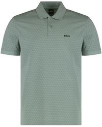 HUGO - Tops ,Groen ,Katoen Piqué-Polo Shirt Van Katoen - Lyst