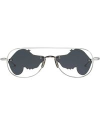 Thom Browne - Accessoires ,Grijs ,Titanium Hector Aviator Zonnebril - Lyst