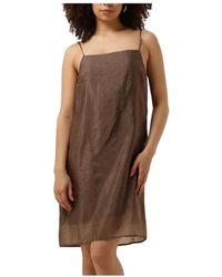 Modström - Kleedjes ,Bruin ,Elegante Bruine Mini Jurk - Lyst