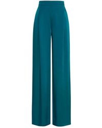 Max Mara - Broeken ,Groen ,Satijn Flared Broeken - Lyst