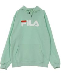 Fila - Hoodies & Sweatvesten ,Groen ,Katoen Groene Kangoeroe Hoodie Lange Mouw Sweatshirt - Lyst