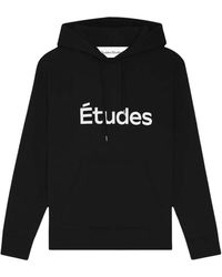 Etudes Studio - Hoodies & Sweatvesten ,Zwart ,Katoen Zwarte Regular Hoodie Sweatshirt - Lyst