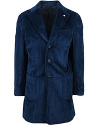 L.B.M. 1911 - L.B. 1911, ,Jassen ,Blauw ,Katoen Corduroy Jas - Lyst