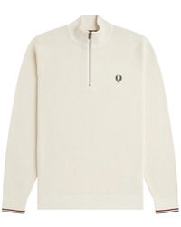 Fred Perry - Waffle Stitch Half Zip Jumper - Lyst