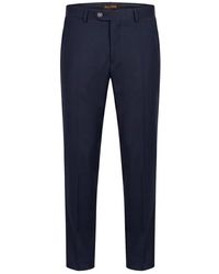 Moorer - Broeken ,Blauw ,Katoen Veelzijdige Broek Van Hoogwaardige Stof - Lyst
