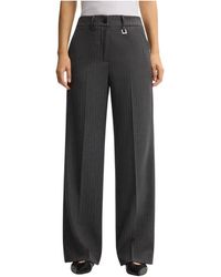 Joop! - Broeken ,Grijs ,Wijde Broek Met Fijne Streep En Logoband - Lyst