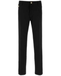 Versace - Broeken ,Zwart ,Katoen Cotton-Gabardine Chino Broek - Lyst