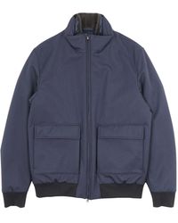 Herno - Jassen ,Blauw ,Katoen Bomber Jacket - Lyst