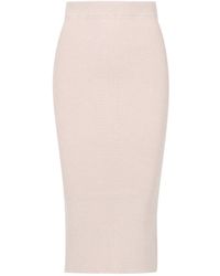 Kaos - Rokken ,Roze ,Geribbelde Viscose Blend Rok - Lyst