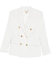 Elisabetta Franchi - Gabardine Double-Breasted Jacket - Lyst