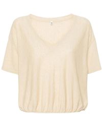 R13 - Camiseta khaki con cuello en v y dobladillo fruncido - Lyst