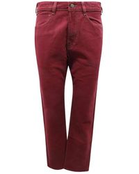 Incotex - Broeken ,Rood ,Katoen Bordeaux Broek 5 Zakken Raso Army - Lyst